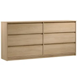 Garnero Arredamenti Cassettiera|Cassettiera-Cassettiera 181x87h cm 6 cassetti moderna rovere Funny
