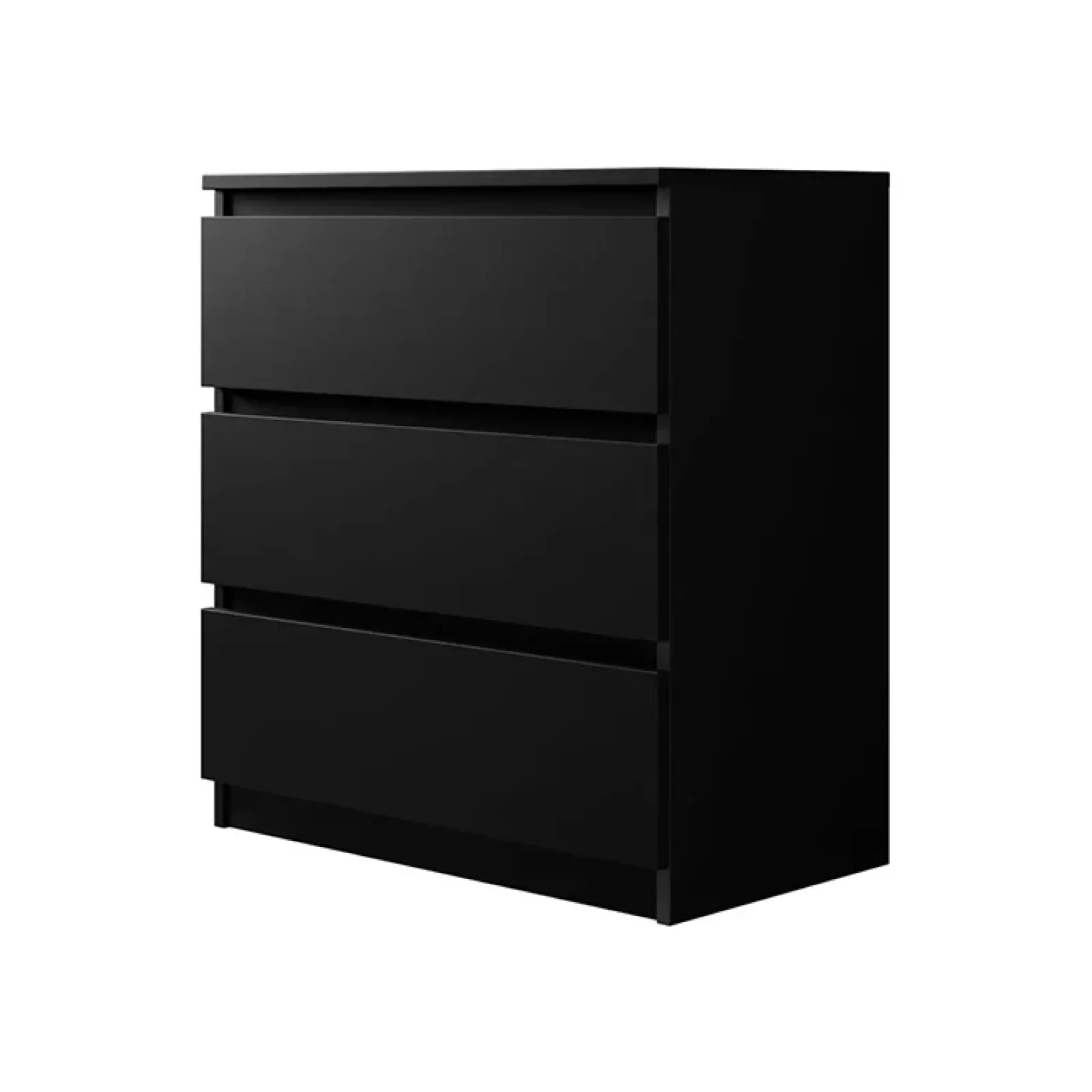 Garnero Arredamenti Comò|Comò-Cassettiera 70x77h cm 3 cassetti moderna nero Rotterdam Nero Opaco