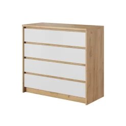 Garnero Arredamenti Comò|Comò-Cassettiera 93x90h cm 4 cassetti bianco rovere Sweet