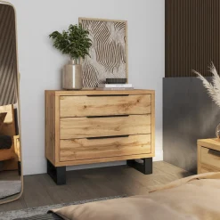 Garnero Arredamenti Comò|Comò-Cassettiera 100x83h cm 3 cassetti rovere Petra