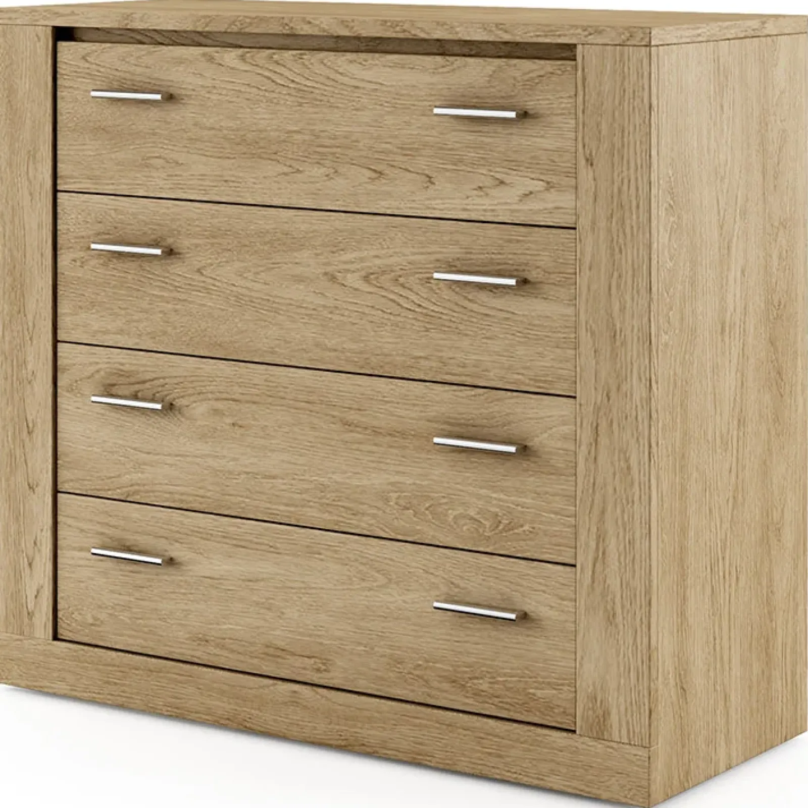 Garnero Arredamenti Cassettiera|Cassettiera-Cassettiera 100x90h cm 4 cassetti Ombra Rovere