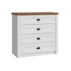 Garnero Arredamenti Comò|Comò-Cassettiera 88x88h cm 4 cassetti bianco frassinato rovere Provenza