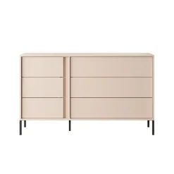 Garnero Arredamenti Comò|Comò-Cassettiera 134x82h cm 6 cassetti moderna  beige Jolly