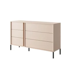 Garnero Arredamenti Comò|Comò-Cassettiera 134x82h cm 6 cassetti moderna  beige Jolly