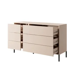 Garnero Arredamenti Comò|Comò-Cassettiera 134x82h cm 6 cassetti moderna  beige Jolly