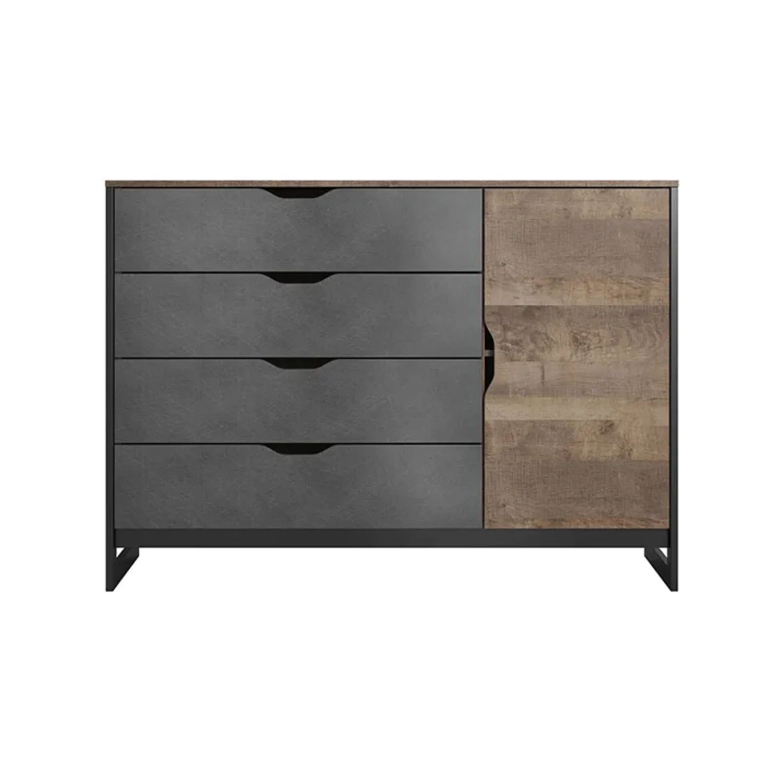 Garnero Arredamenti Comò|Comò-Cassettiera 138x99h cm 4 cassetti grigio quercia Dable