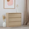 Garnero Arredamenti Cassettiera|Cassettiera-Cassettiera 92x87h cm 3 cassetti moderna rovere Funny