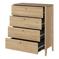 Garnero Arredamenti Cassettiera|Cassettiera-Cassettiera 92x116h cm 4 cassetti rovere Noor