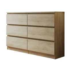 Garnero Arredamenti Comò|Comò-Cassettiera 120x77h cm 6 cassetti moderna Rotterdam Rovere