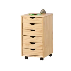 Garnero Arredamenti Comò Cameretta|Comò-Cassettiera 36x65h cm 6 cassetti portagiochi pino Fast Brutus