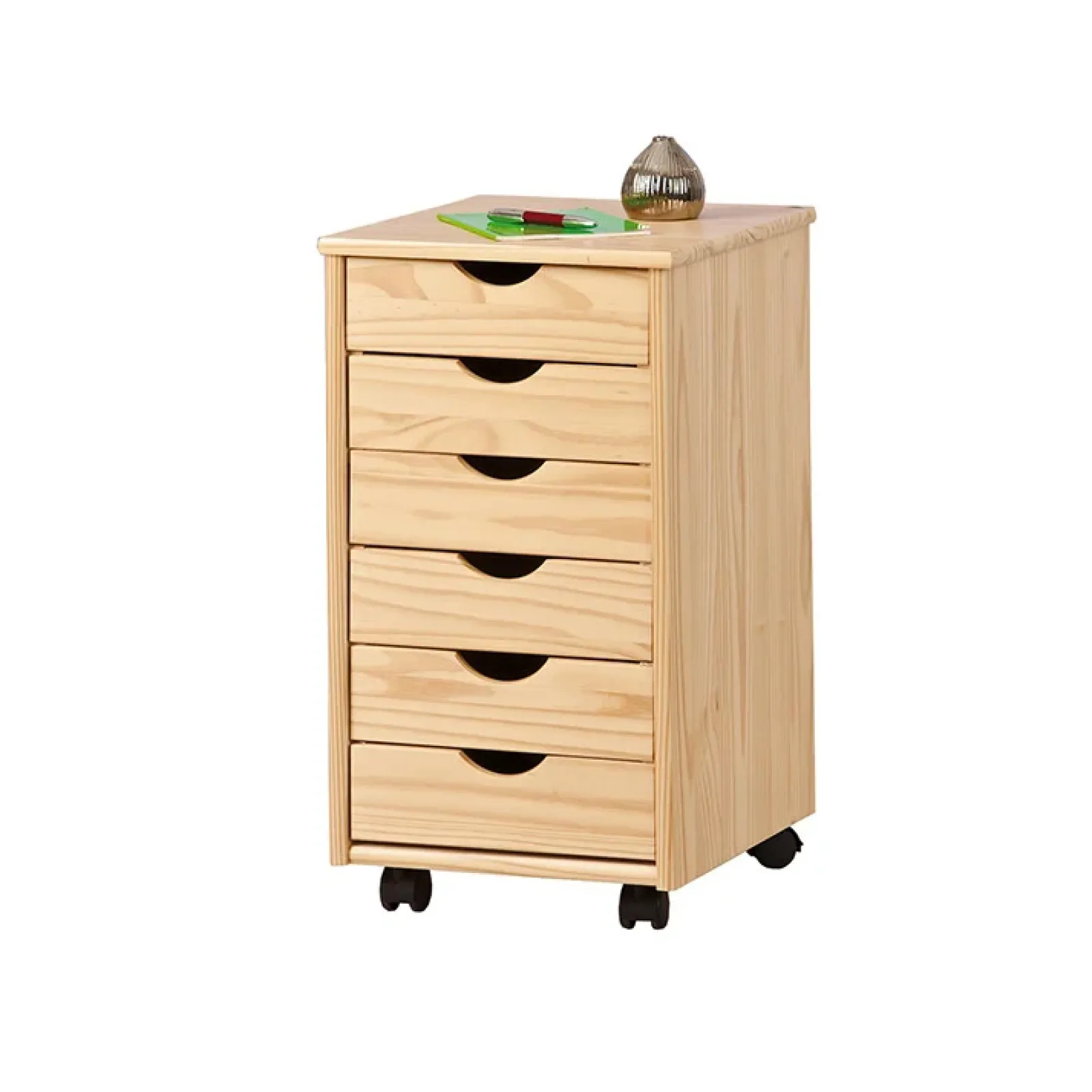 Garnero Arredamenti Comò Cameretta|Comò-Cassettiera 36x65h cm 6 cassetti portagiochi pino Fast Brutus