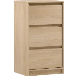 Garnero Arredamenti Cassettiera|Cassettiera-Cassettiera 47x87h cm 3 cassetti moderna rovere Funny