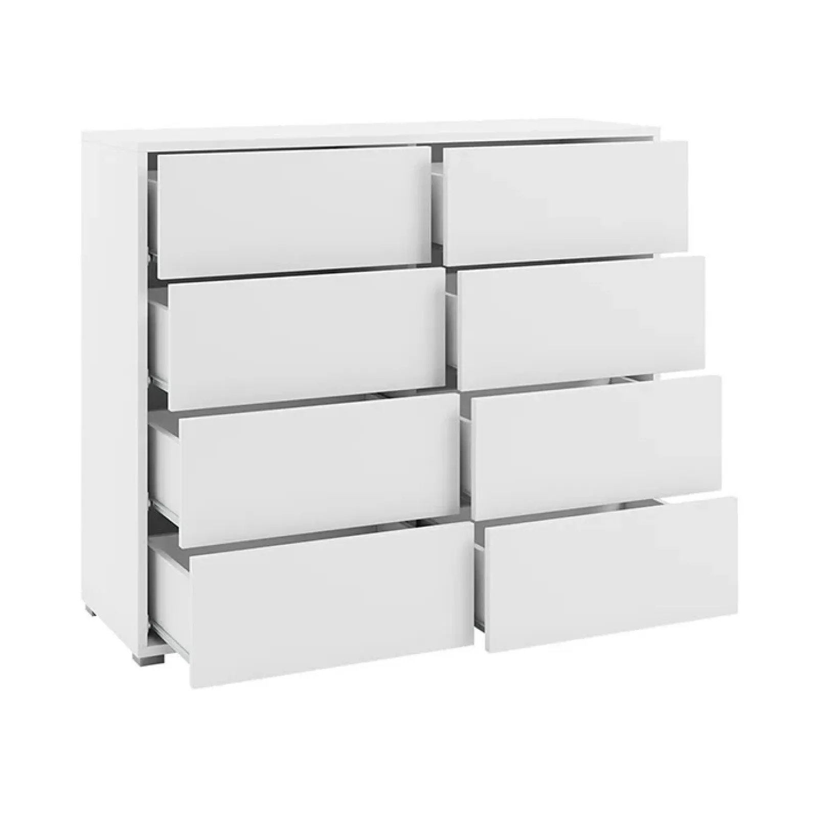 Garnero Arredamenti Comò|Comò-Cassettiera 120x93h cm 8 cassetti moderna bianco Eindhoven