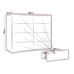 Garnero Arredamenti Comò|Comò-Cassettiera 120x93h cm 8 cassetti moderna bianco Eindhoven