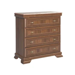 Garnero Arredamenti Cassettiera|Cassettiera-Cassettiera 88x97h cm 4 cassetti arte povera quercia Kelly Noce