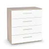 Garnero Arredamenti Cassettiere Ufficio|Cassettiera-Cassettiera 77x82h cm 4 cassetti moderna bianco rovere Viki
