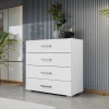 Garnero Arredamenti Cassettiera|Cassettiera-Cassettiera 77x74h cm design moderno 4 cassetti bianco Pastello