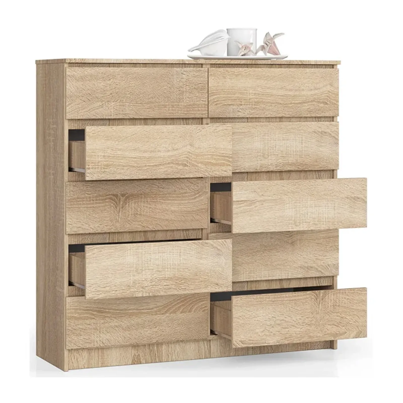 Garnero Arredamenti Cassettiera|Cassettiera-Cassettiera 120x120h cm moderna 10 cassetti Living Rovere