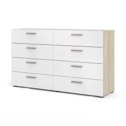 Garnero Arredamenti Cassettiere Ufficio|Cassettiera-Cassettiera 138x83h cm moderna bianco lucido rovere Betty Gihome®