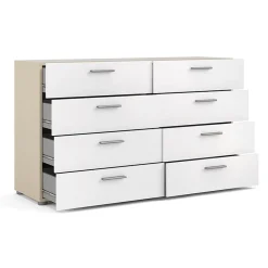 Garnero Arredamenti Cassettiere Ufficio|Cassettiera-Cassettiera 138x83h cm moderna bianco lucido rovere Betty Gihome®