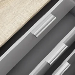 Garnero Arredamenti Cassettiere Ufficio|Cassettiera-Cassettiera 138x83h cm moderna bianco lucido rovere Betty Gihome®