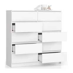 Garnero Arredamenti Cassettiera|Cassettiera-Cassettiera 120x120h cm moderna 10 cassetti bianco Living Bianco Opaco