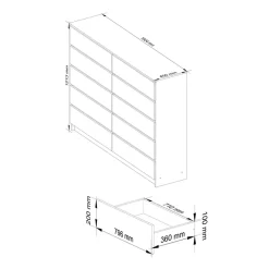 Garnero Arredamenti Cassettiera|Cassettiera-Cassettiera 160x120h cm moderna 10 cassetti Living Rovere
