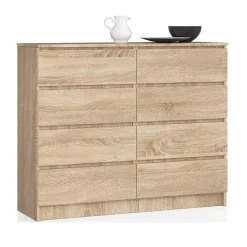 Garnero Arredamenti Cassettiera|Cassettiera-Cassettiera 120x100h cm moderna 8 cassetti Living Rovere