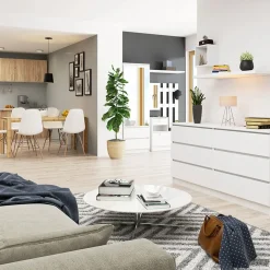 Garnero Arredamenti Cassettiera|Cassettiera-Cassettiera 160x77h cm moderna 6 cassetti bianco Living Bianco Opaco