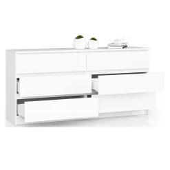 Garnero Arredamenti Cassettiera|Cassettiera-Cassettiera 160x77h cm moderna 6 cassetti bianco Living Bianco Opaco