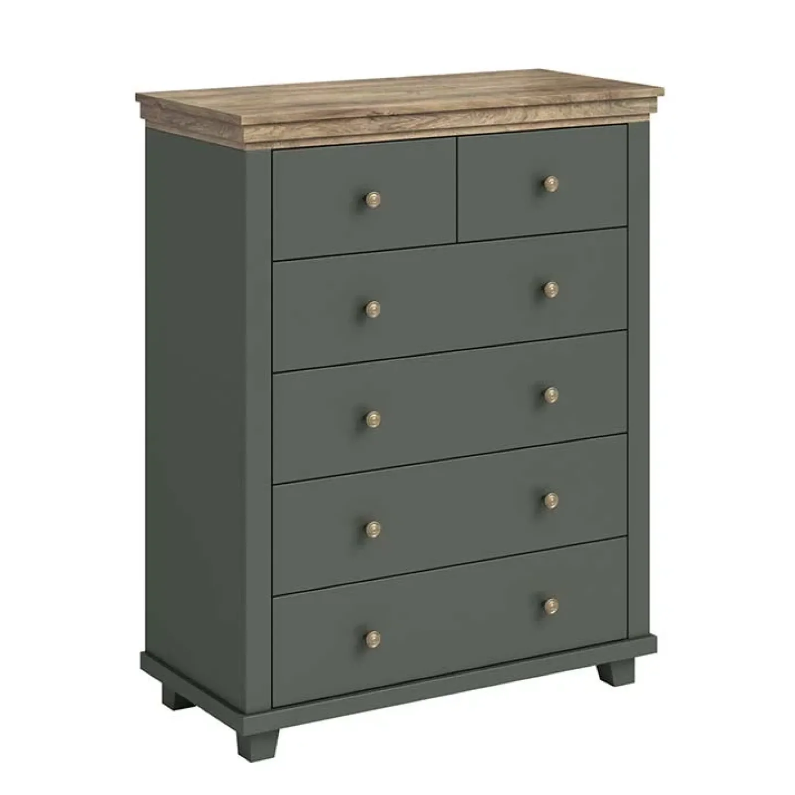 Garnero Arredamenti Comò|Comò-Cassettiera 90x113h cm moderna quercia Texel Verde