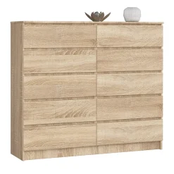 Garnero Arredamenti Cassettiera|Cassettiera-Cassettiera 140x120h cm moderna 10 cassetti Living Rovere