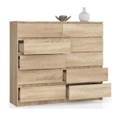 Garnero Arredamenti Cassettiera|Cassettiera-Cassettiera 140x120h cm moderna 10 cassetti Living Rovere