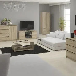 Garnero Arredamenti Cassettiera|Cassettiera-Cassettiera 140x120h cm moderna 10 cassetti Living Rovere