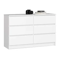 Garnero Arredamenti Cassettiera|Cassettiera-Cassettiera 120x77h cm moderna 6 cassetti bianco Living Bianco Opaco