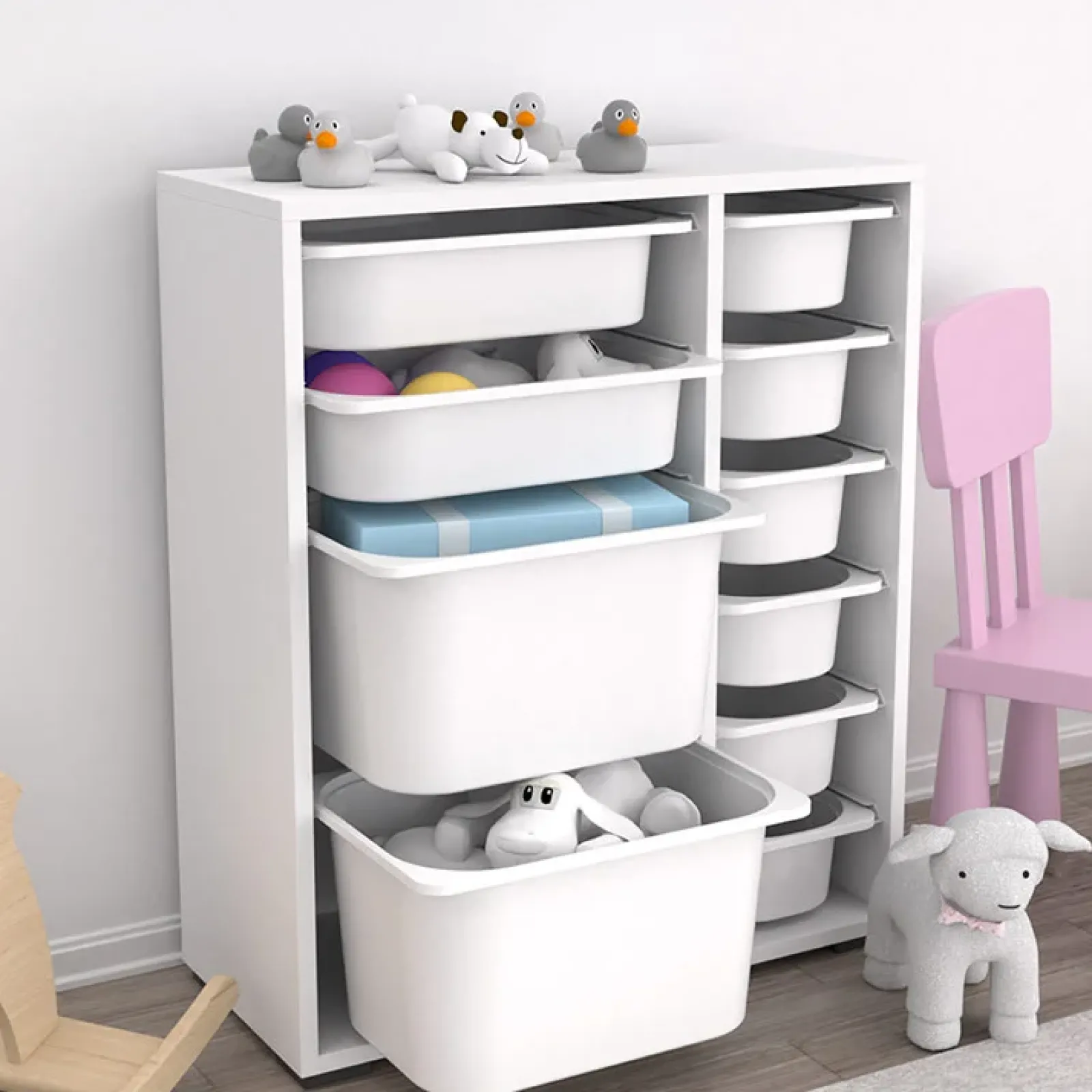 Garnero Arredamenti Comò Cameretta|Comò-Cassettiera 70x81h cm portagiochi bianco opaco Fast Patton