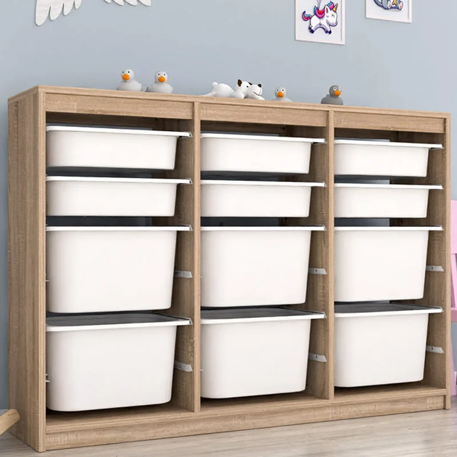 Garnero Arredamenti Comò Cameretta|Comò-Cassettiera 133x93h cm portagiochi con cassetti rovere Fast Concordia