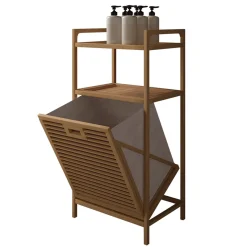 Garnero Arredamenti Accessori Bagno|Mobili Lavanderia-Cesto portabiancheria 40x95h cm bagno rovere Caddy