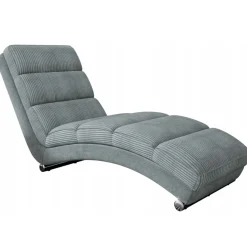 Garnero Arredamenti Chaise Longue|Poltrone Relax-Chaise longue imbottita in velluto a coste 180cm grigio Marty Velluto Poso Grigio