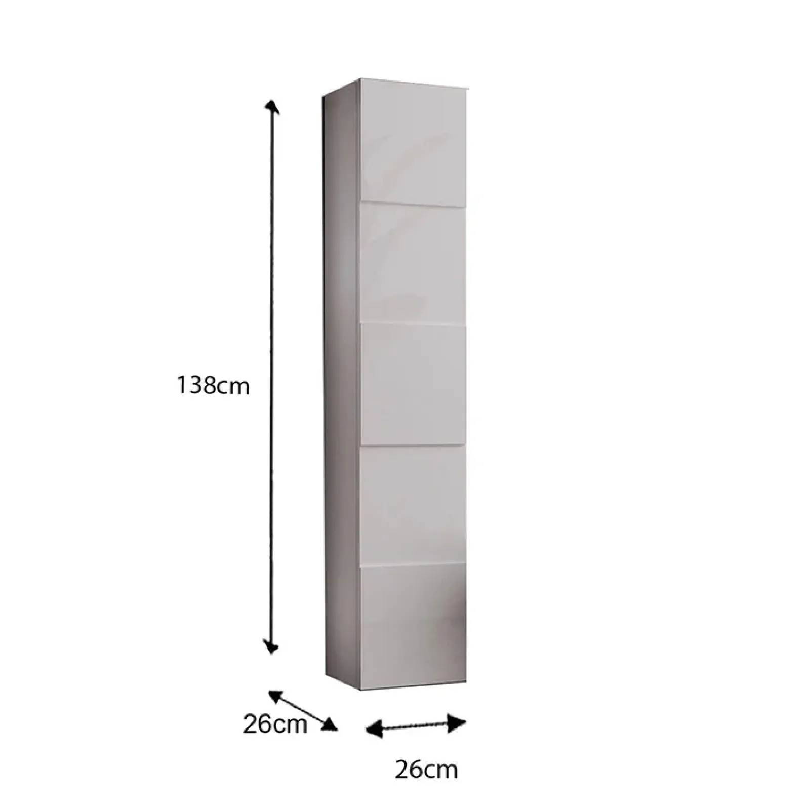Garnero Arredamenti Colonne Per Bagno-Colonna 1 anta 25x138h cm per bagno bianco lucido Toronto