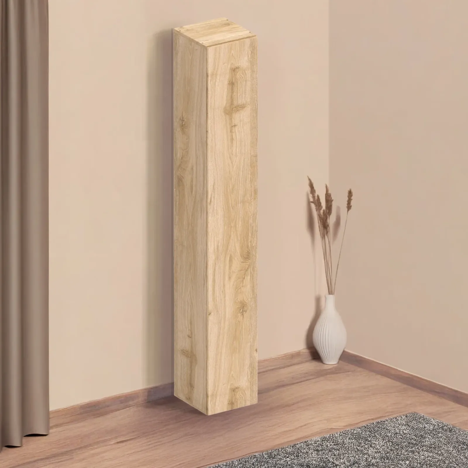 Garnero Arredamenti Mensole E Pensili|Mobili Multiuso-Colonna a terra 28x186h cm 1 anta reversibile multiuso chiaro Sunset Rovere