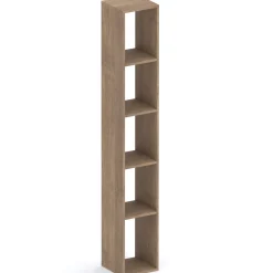 Garnero Arredamenti Mensole E Pensili-Colonna a terra 28x186h cm 5 vani libreria rovere scuro Sunset Noce