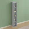 Garnero Arredamenti Mensole E Pensili-Colonna a terra 28x186h cm con 5 vani moderna soggiorno grigio scuro Alchimia
