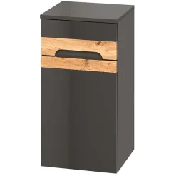 Garnero Arredamenti Colonne Per Bagno-Colonna bagno sospesa 35x67h cm 1 anta rovere grigio lucido Rabat