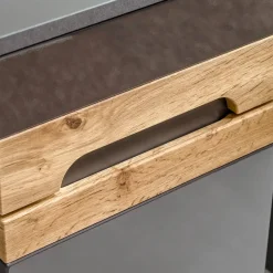 Garnero Arredamenti Colonne Per Bagno-Colonna bagno sospesa 35x67h cm 1 anta rovere grigio lucido Rabat