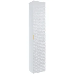 Garnero Arredamenti Colonne Per Bagno-Colonna bagno sospesa 35x186h cm 1 anta bianco frontale decorato Konny Bianco Lucido - Bianco opaco