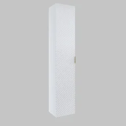 Garnero Arredamenti Colonne Per Bagno-Colonna bagno sospesa 35x186h cm 1 anta bianco frontale decorato Konny Bianco Lucido - Bianco opaco