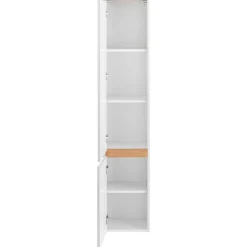 Garnero Arredamenti Colonne Per Bagno-Colonna bagno sospesa 35x176h cm 2 ante bianco rovere Dual