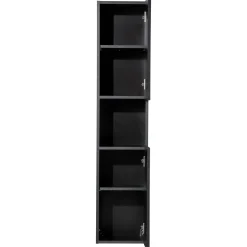 Garnero Arredamenti Colonne Per Bagno-Colonna bagno sospesa 30x140h cm cannettato 2 ante Cleany Nero