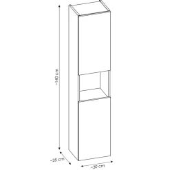 Garnero Arredamenti Colonne Per Bagno-Colonna bagno sospesa 30x140h cm 2 ante rovere Rovery